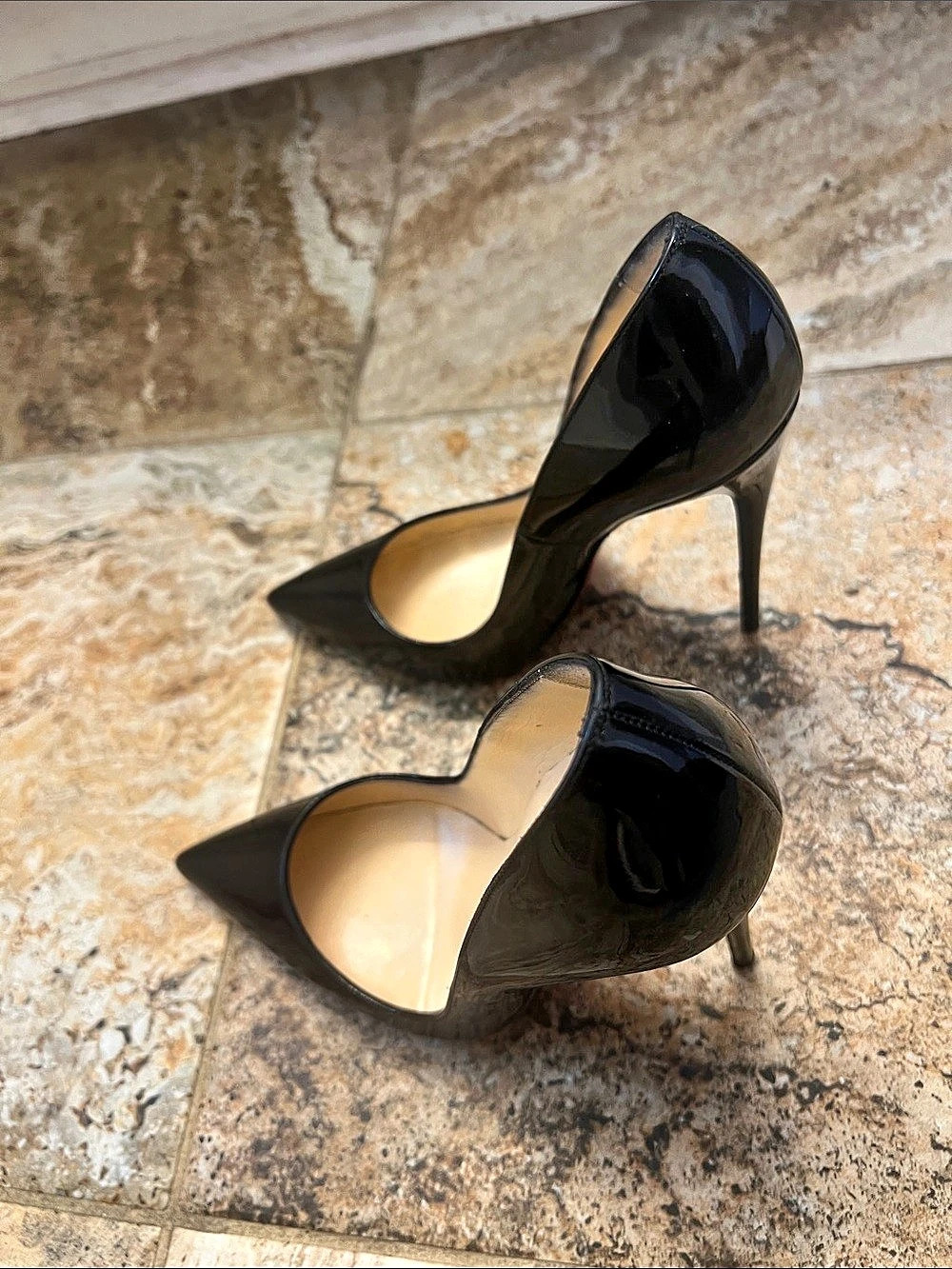 Christian Louboutin So Kate 120 Patent Calf Leather Pumps Black Patent Heels EU